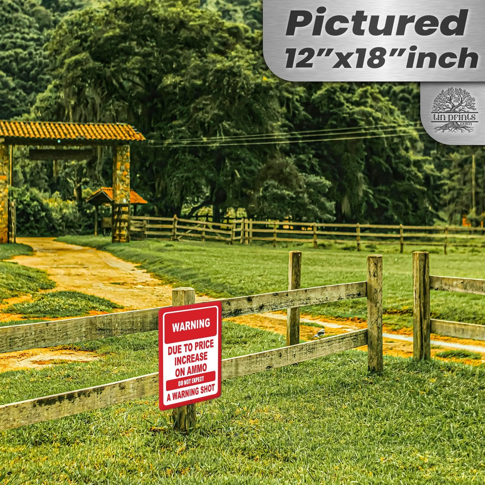 No Warning Shot Trespassing Sign - Ammo Price 14