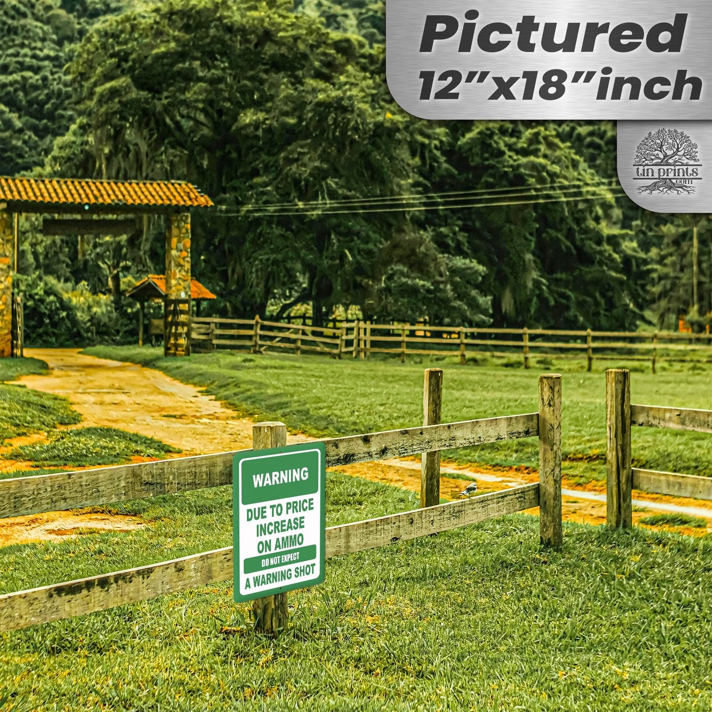 No Warning Shot Trespassing Sign - Ammo Price 46