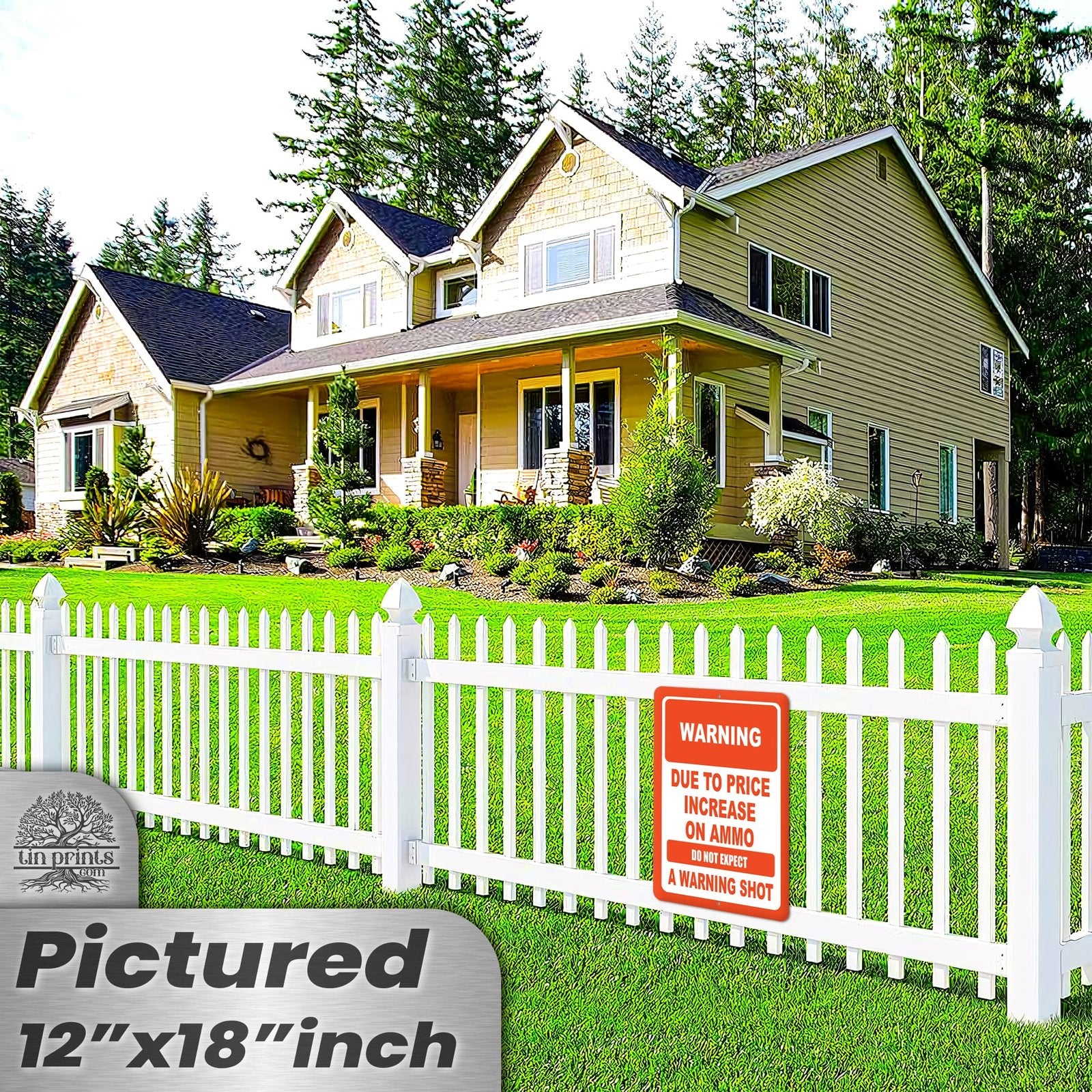 No Warning Shot Trespassing Sign - Ammo Price 60