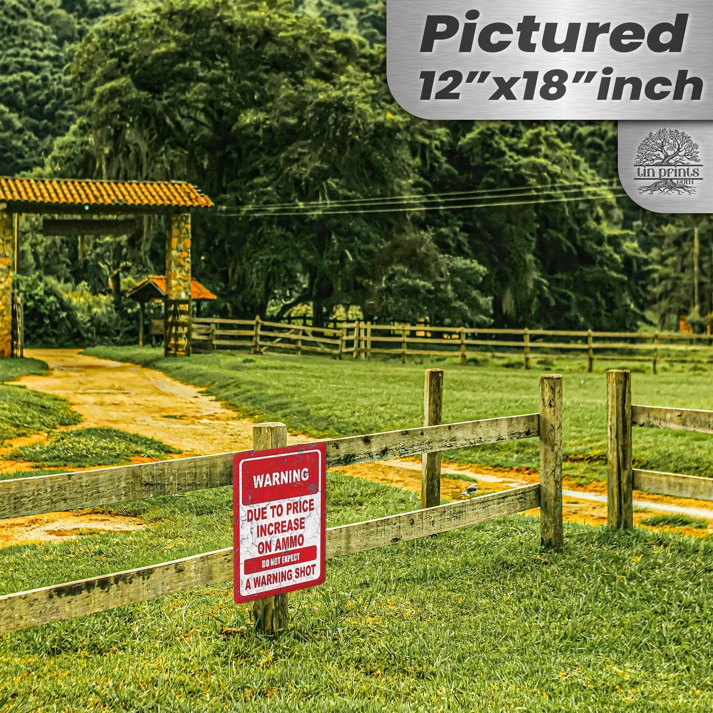 No Warning Shot Trespassing Sign - Ammo Price 94