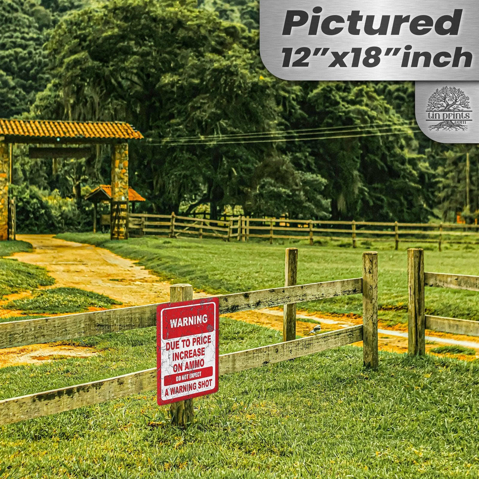 No Warning Shot Trespassing Sign - Ammo Price 94