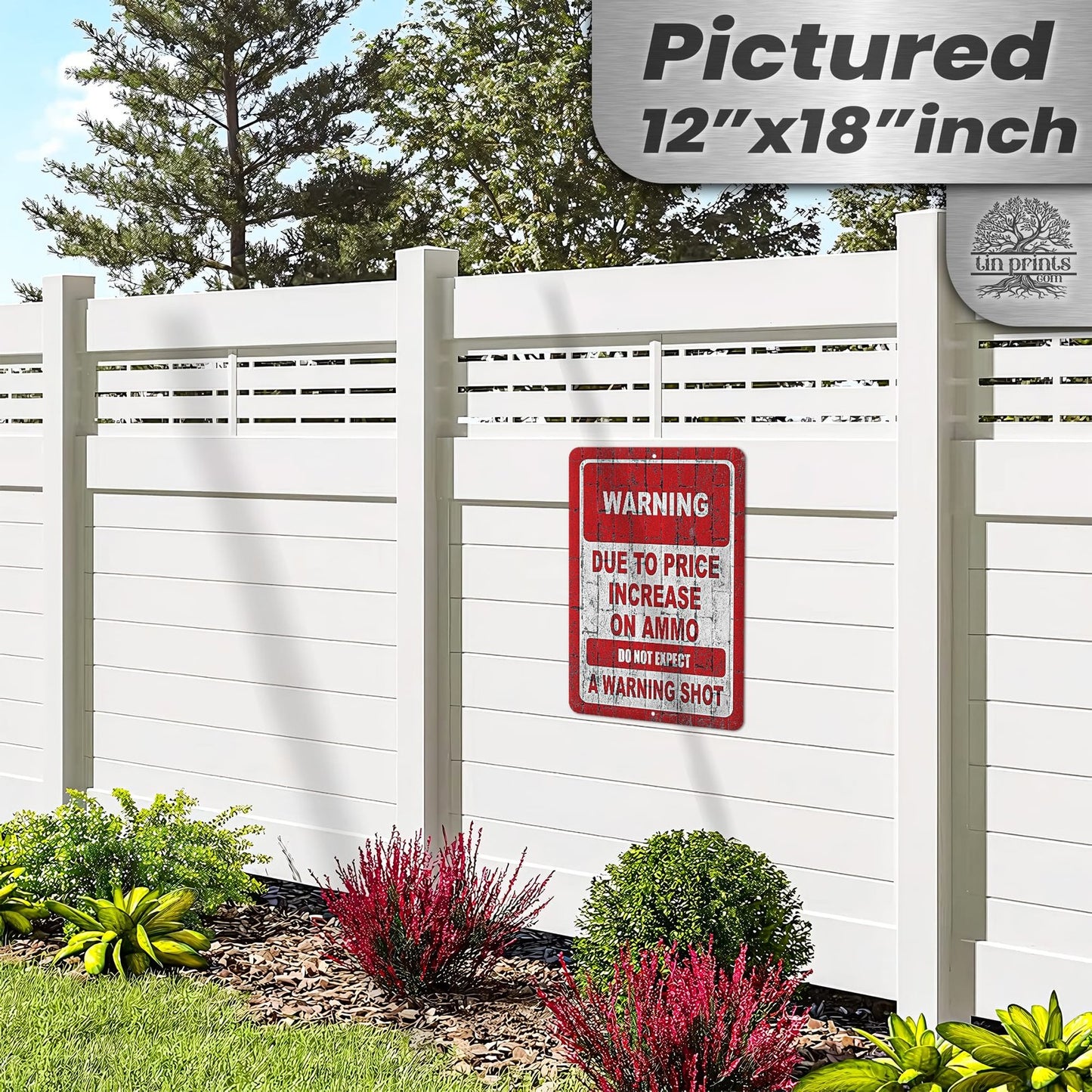 No Warning Shot Trespassing Sign - Ammo Price 109