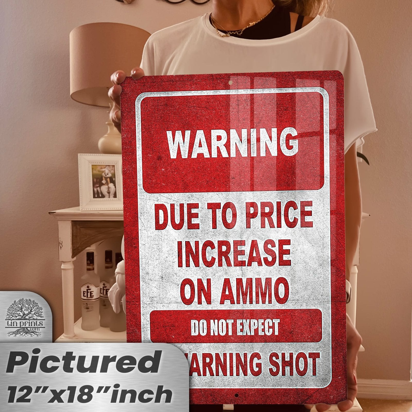 No Warning Shot Trespassing Sign - Ammo Price 123
