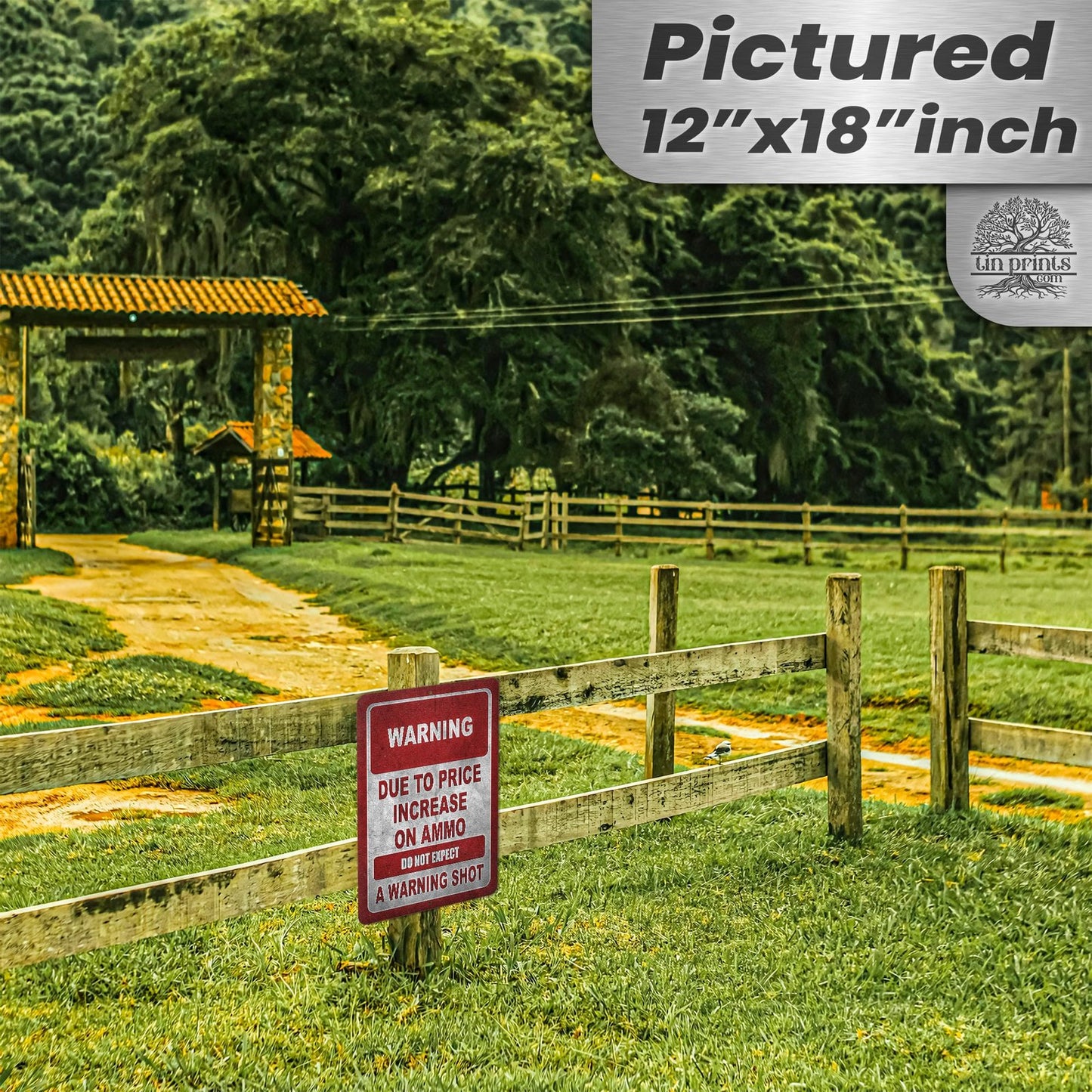 No Warning Shot Trespassing Sign - Ammo Price 126