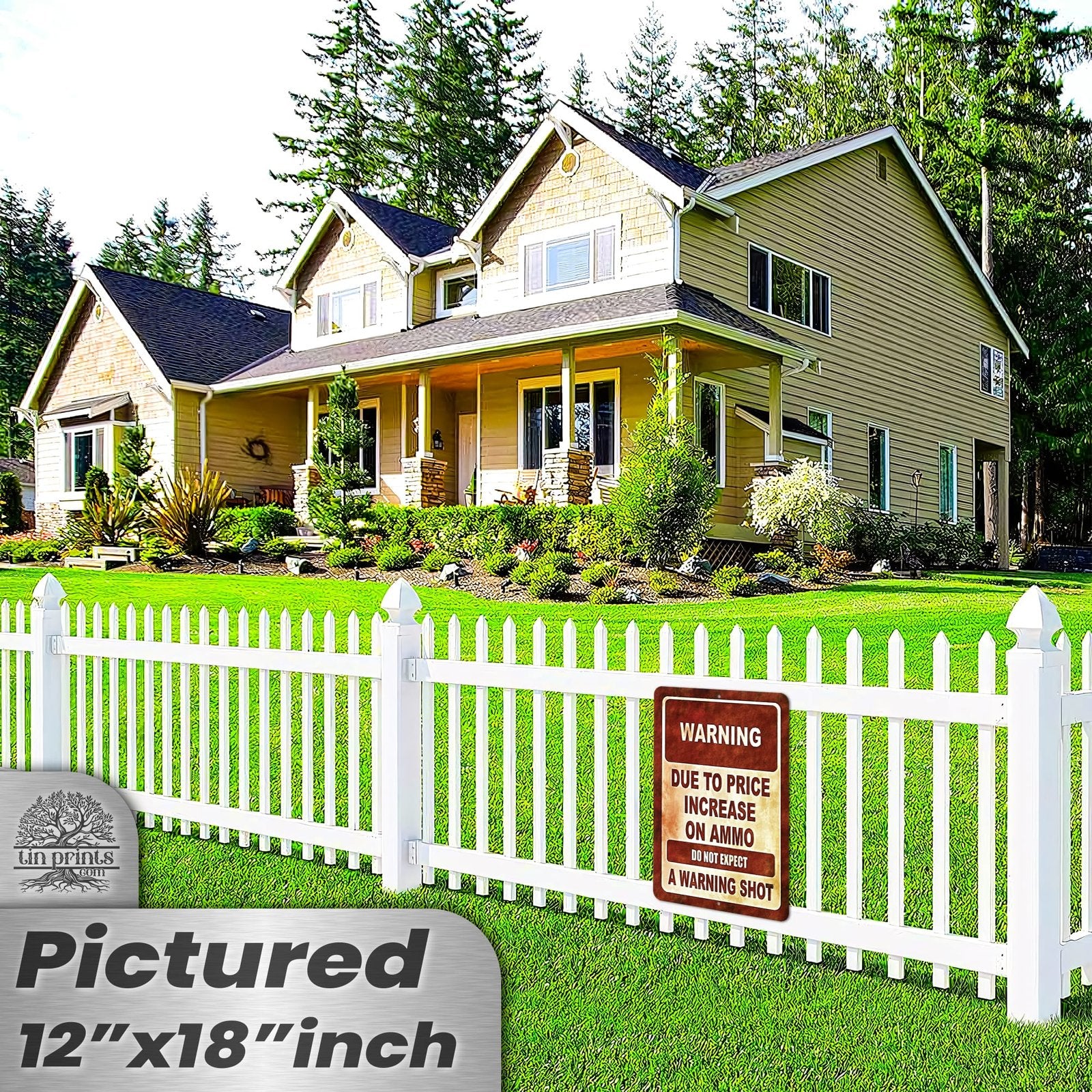 No Warning Shot Trespassing Sign - Ammo Price 140