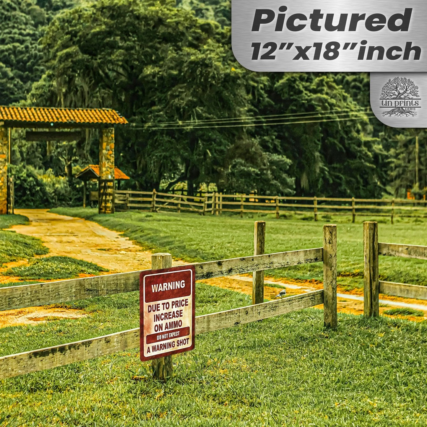 No Warning Shot Trespassing Sign - Ammo Price 142