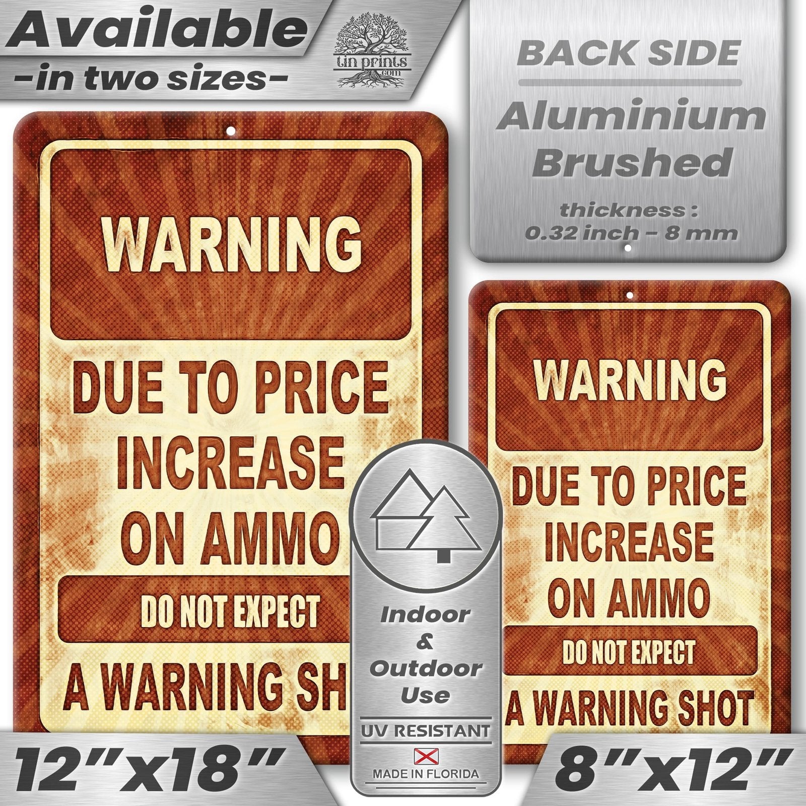 No Warning Shot Trespassing Sign - Ammo Price 146