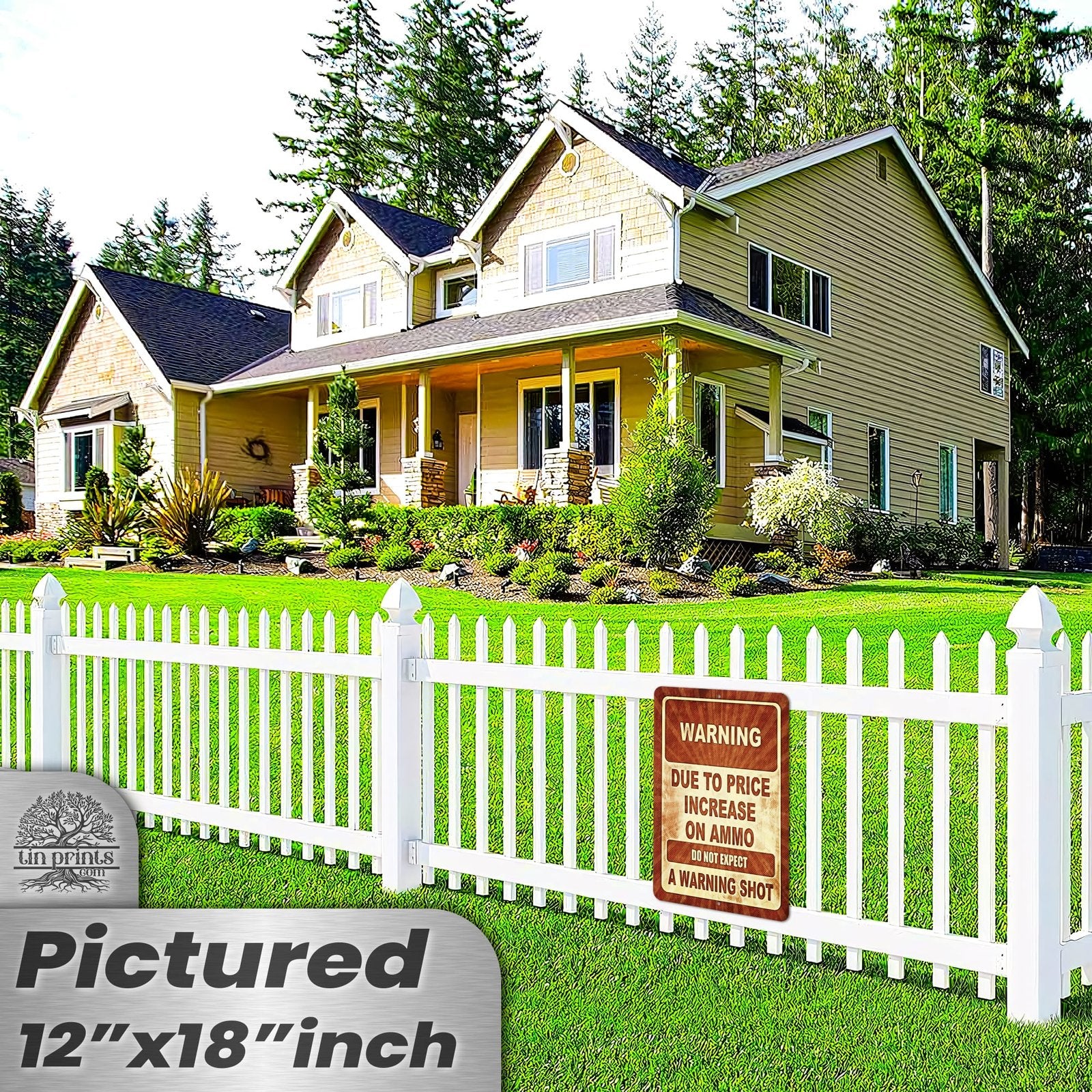 No Warning Shot Trespassing Sign - Ammo Price 156