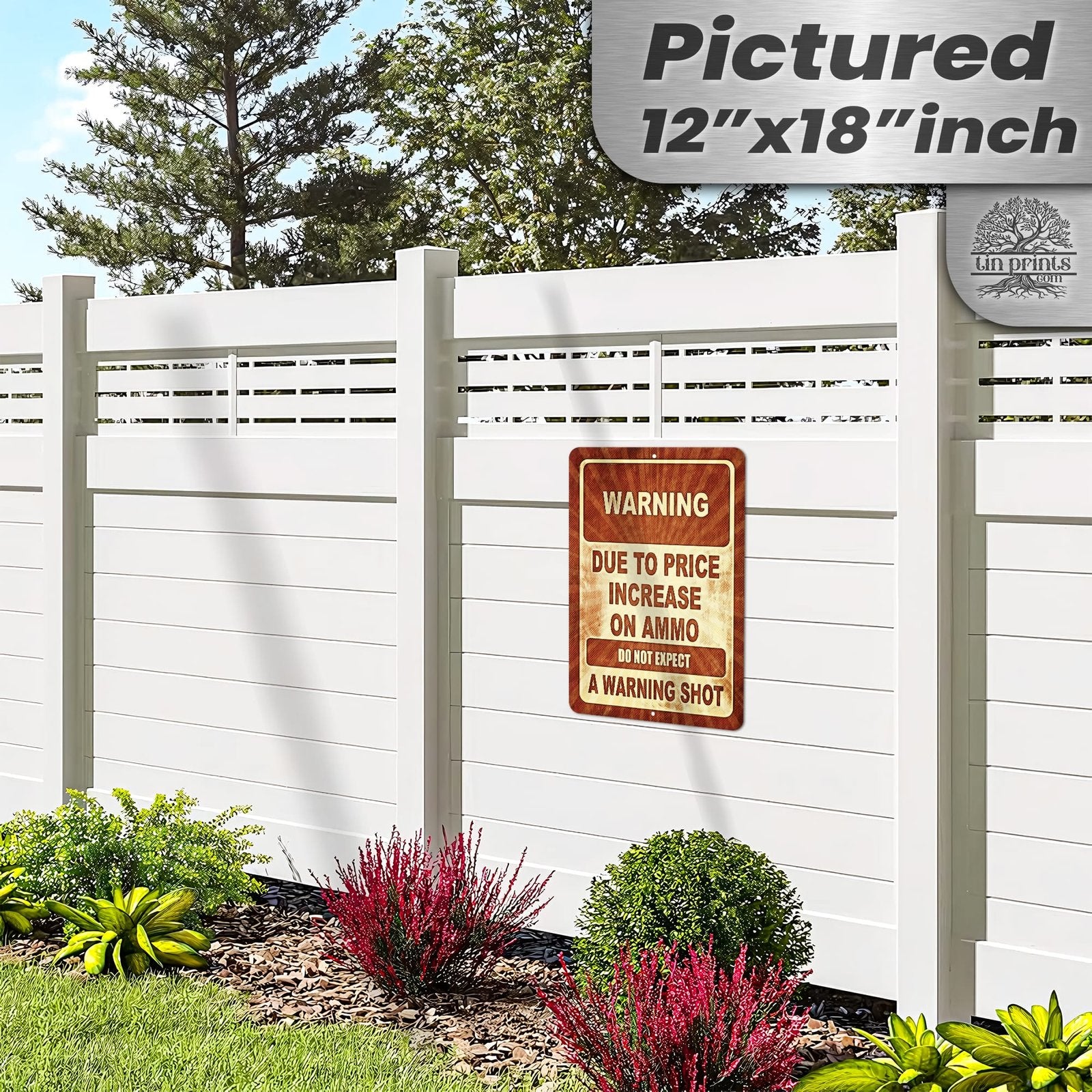 No Warning Shot Trespassing Sign - Ammo Price 157