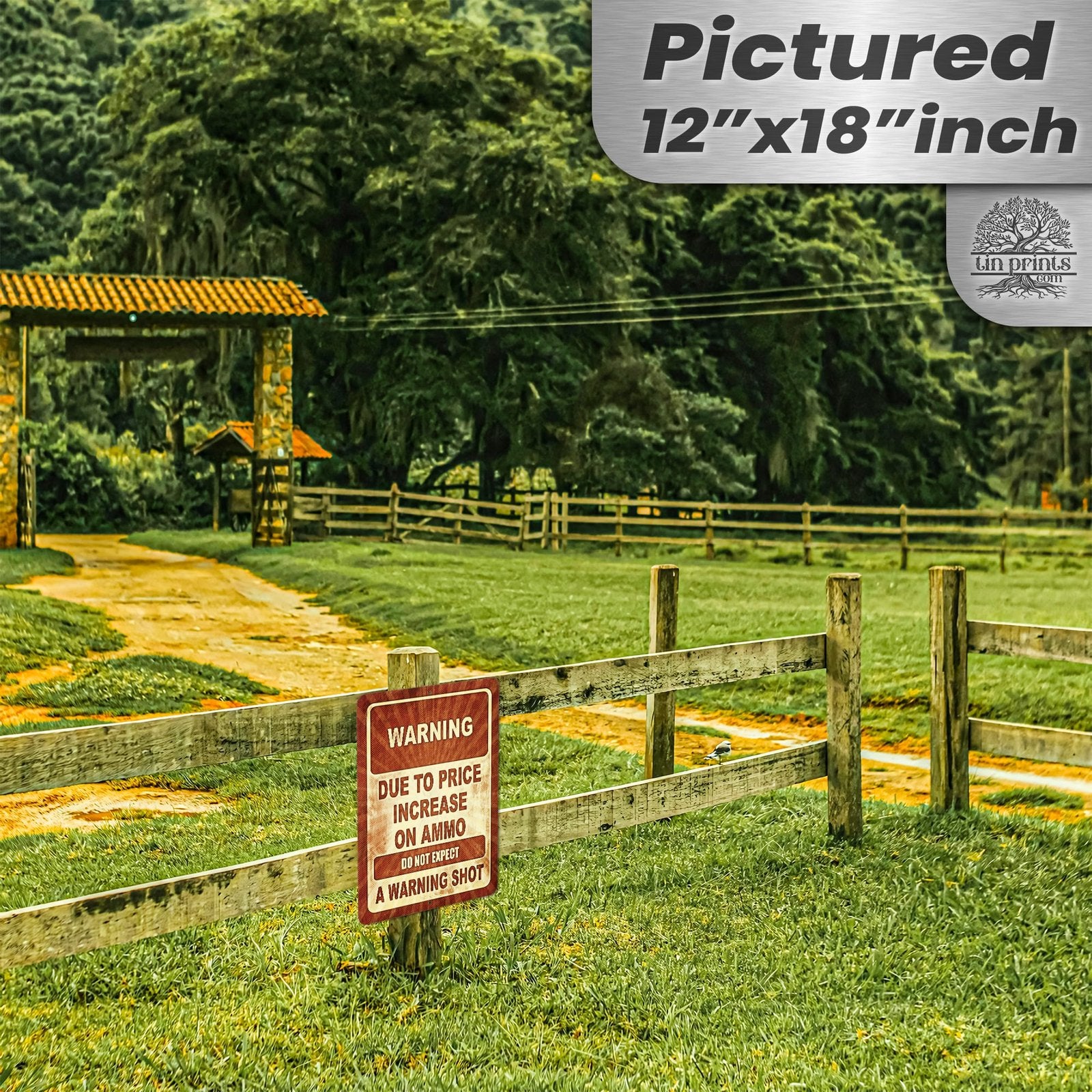 No Warning Shot Trespassing Sign - Ammo Price 158